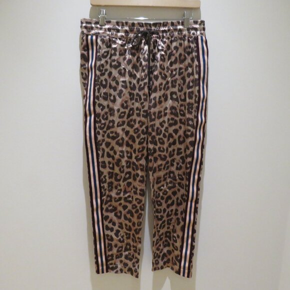MOTHER The Lounger Ankle Pants in Wildcat Satin Leopard Print Large Mob Wife - Picture 3 of 15